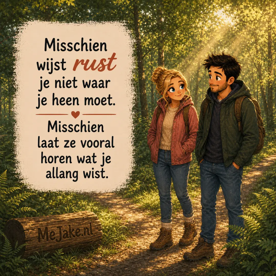Illustratie bij de quote: Misschien wijst rust je niet waar je heen moet. Misschien laat ze vooral horen wat je allang wist.