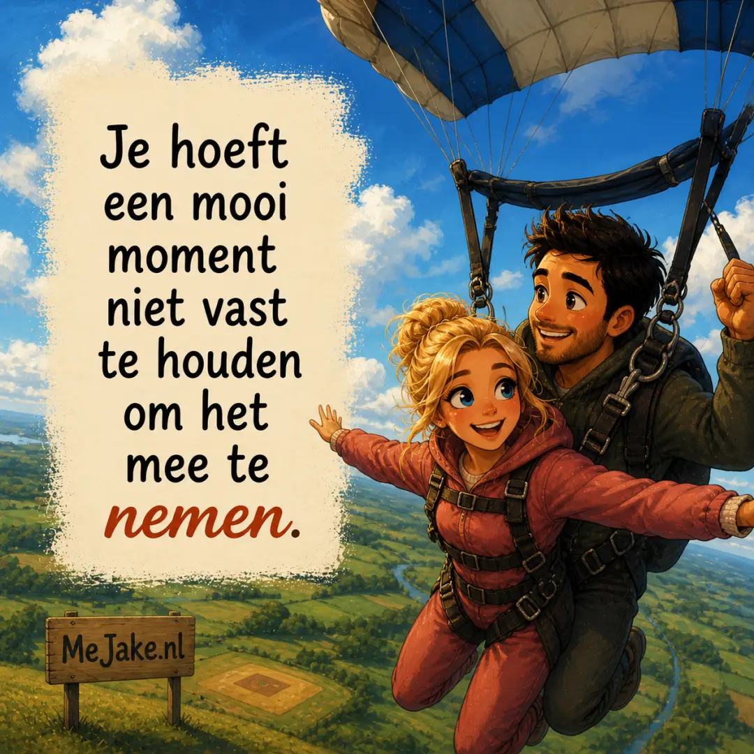 Illustratie bij de quote: Je hoeft een mooi moment niet vast te houden om het mee te nemen.
